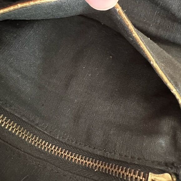 Vintage 1940s Genuine Corde Black Handbag with Brass Clasp Frame Bag Clutch - Picture 5 of 14